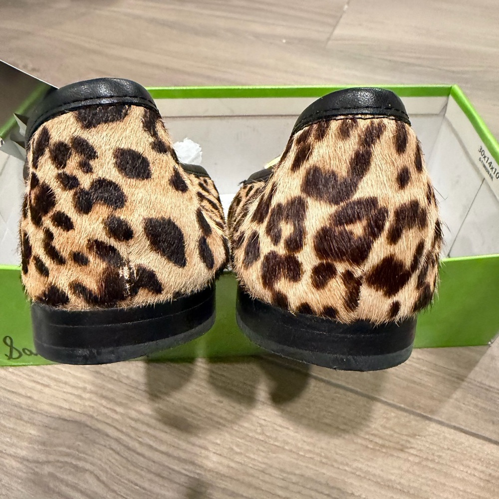 Sam Edelman Animal Print Loafers with Gold Detail - Picture 3 of 7